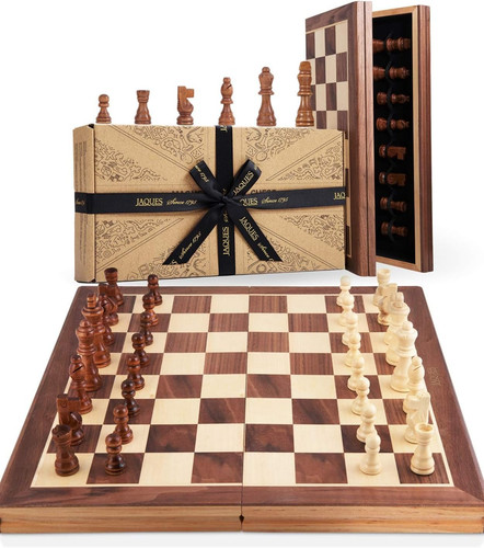 Wooden chess set folding - set,