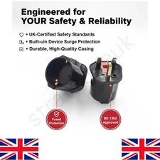 EU to UK Adapter 13A 2 Pin to
