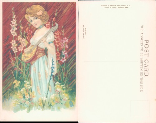 Woman with mandolin - , in