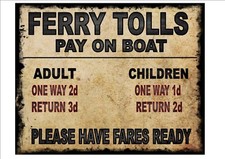 Ferry Boat Sign  Retro Style