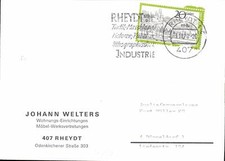 (Y3784) Postcard Housing Furnishings Johann Welters, Rheydt 1970