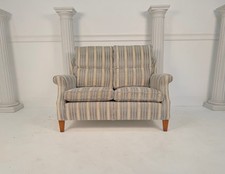 Immaculate Duresta Blenheim 2 Seater Blue Ivory Gold Stripe Sofa - RRP £3,850