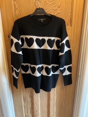Next black white - heart, jumper