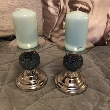 Pair Of Heavy Silver Chrome