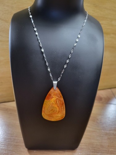 Handmade resin teardrop orange - handmade,