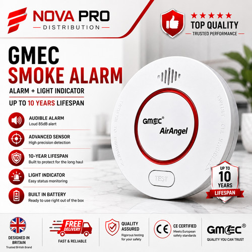 Gmec smoke alarm - alarm, battery