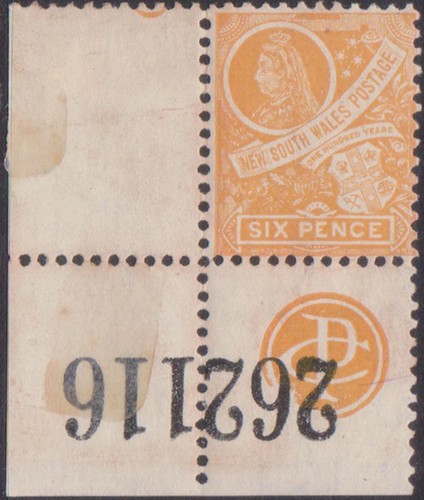 1888 nsw yellow - nsw, 6d