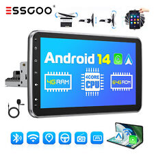 1 DIN 10" Android 14 Carplay Car Stereo GPS SAT NAV RDS 4+64G Rotatable Screen