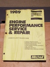 1989 MITCHELL ENGINE PERFORMANCE SERVICE MANUAL Domestic Light Truck / Vans