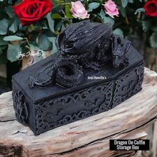 Gothic Dragon On Coffin Jewellery Trinket Box Decorative Ornament Pagan Wiccan
