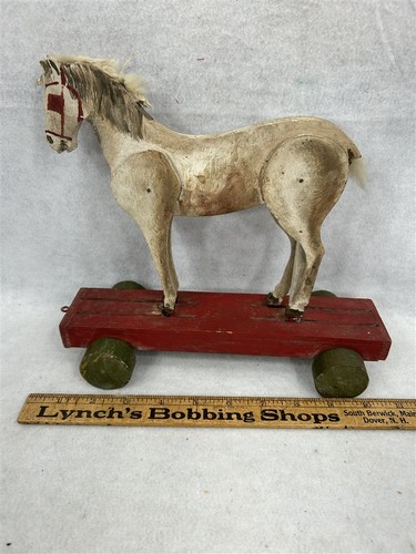 Antique horse pull toy - antique,