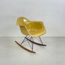 VINTAGE 1950s EAMES HERMAN MILLER RAR ROCKING CHAIR IN LIGHT OCHRE  #4664