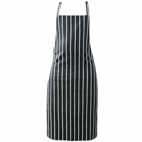 Black and white stripe chef - black,