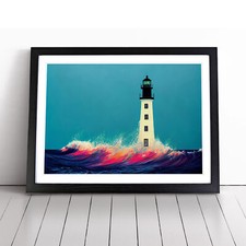 Delicious Lighthouse Framed Canvas Wall Art Print Poster Picture, Home Decor
