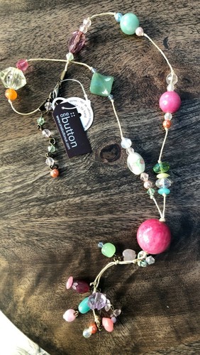 One button necklace glass - necklace,
