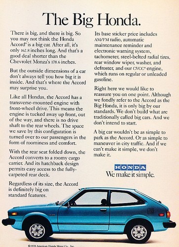 1978 honda accord big - honda,