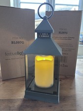 3x 10” Candle Lantern Grey