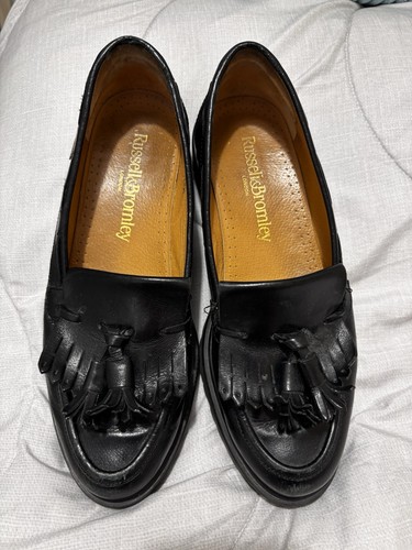 Black leather tasseled - black,