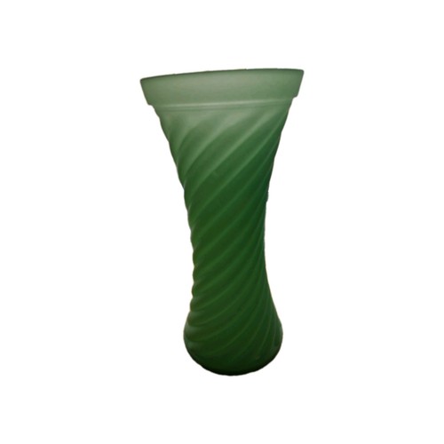 Tall frosted green vase - frosted,