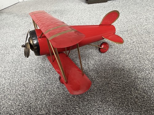 Metal biplane aircraft model - metal,