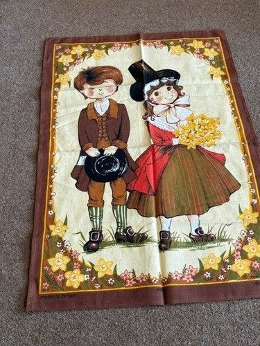 Vintage tea towel - towel, couple