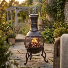 Steel Chiminea Fire Pit