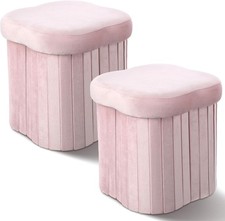 2 Pcs Storage Ottoman Flower