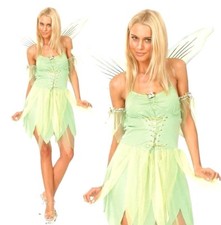 Adult NEVERLAND Pixie Fairy Outfit Ladies Tinkerbell Fancy Dress Costume UK 6-24