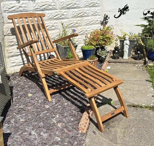 Wooden sun lounger chaise - wooden,