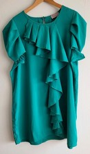 Emerald Green PIPPA DEE party evening casual dress Ruffle Front  Size 18