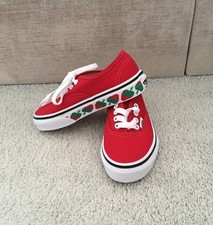 Vans Strawberry Girls Size 11 Trainers Red White Lace Up Kids Shoes Summer Kids