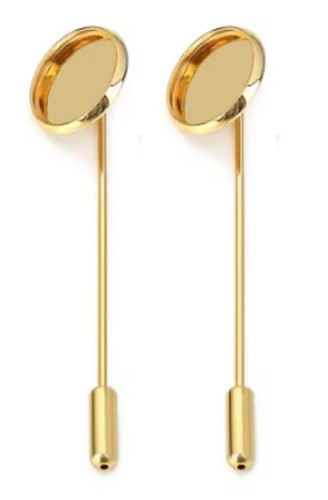 Silver gold lapel - silver,