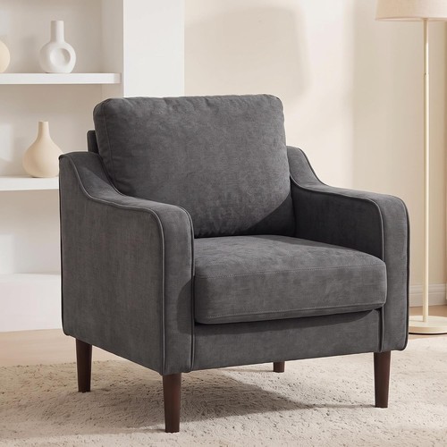 Modern linen armchair - modern,