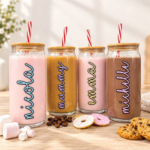 Personalised glass can with - can,