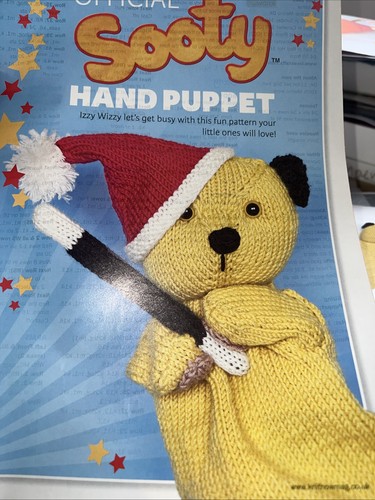 Sooty hand puppet knitting - hand,