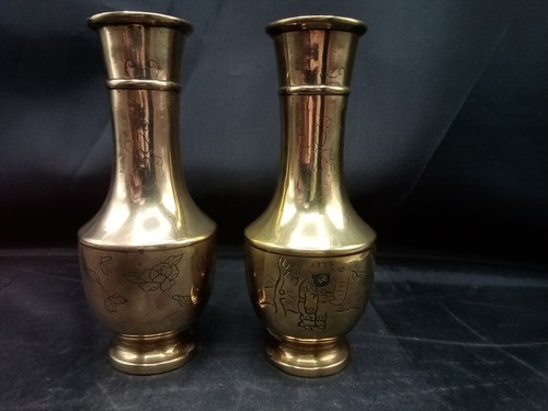 Indian brass etched floral - etched, &