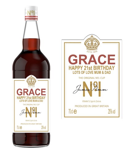 Personalised pimms bottle - personalised,