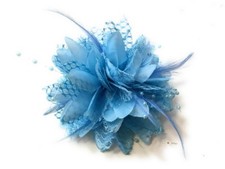 Flower Feather Bead Corsage