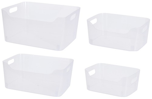 Clear plastic storage basket - storage,
