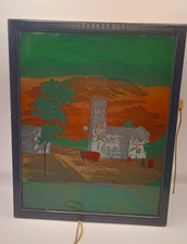 Reverse Glass Painting Greenwood Cemetery Framed 