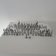 Collection of 84 Unpainted Metal Miniature Soldiers Various Poses