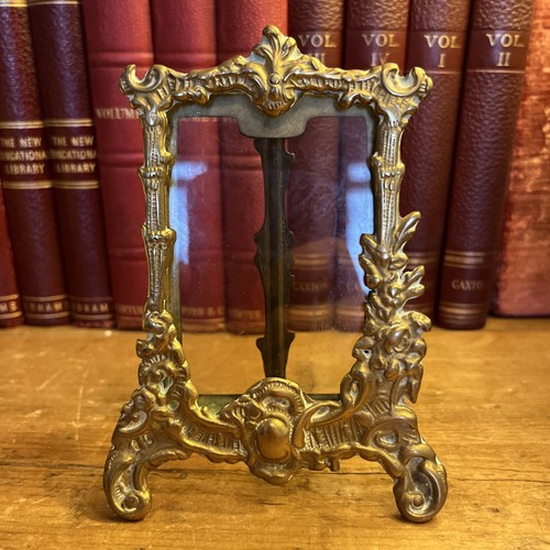 Antique ornate brass tabletop - brass,