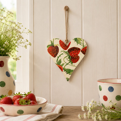 Handmade wooden heart hanging - wooden,