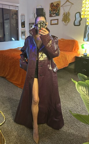 Vtg purple patent leather long - patent,