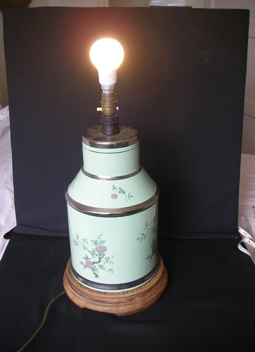 Table lamp wood - base, vintage