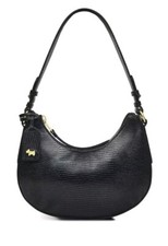 New Radley Bliss Crescent black genuine leather Small handbag hobo bag