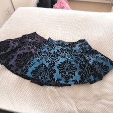 Two Pretty Skater Skirts Purple+Teal,Fully Lined +Net Petticoats  Uk 12 NEW