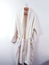 white mens hooded dressing gown Size L Casa White Flannel Pockets