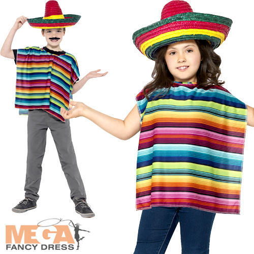 Poncho sombrero kids fancy - poncho,
