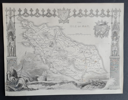 Antique map isle - (1848),